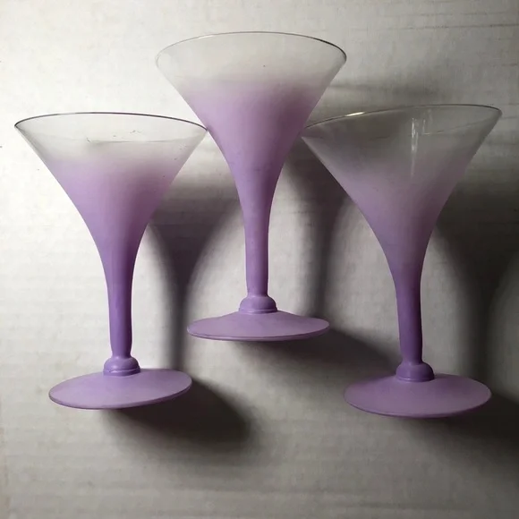 Lavender Purple Blendo 60s Martini Glass Set of Three - Picture 8 of 10